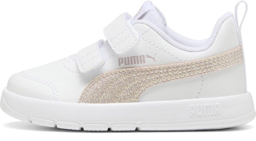 Puma Courtflex V3 imitatieleren sneakers wit lichtroze