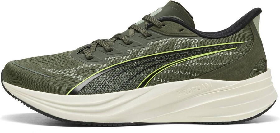 Puma Darter Pro mesh hardloopschoenen olijfgroen geel