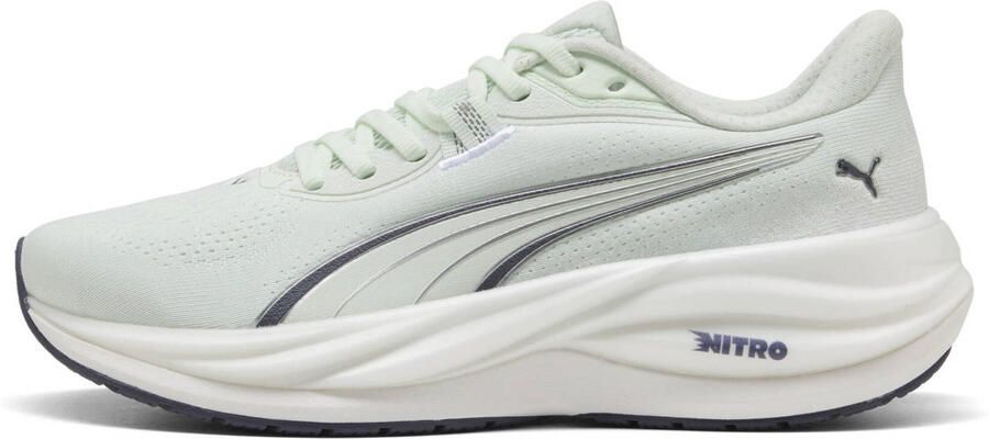 Puma Electrify Nitro mesh hardloopschoenen mintgroen donkerblauw