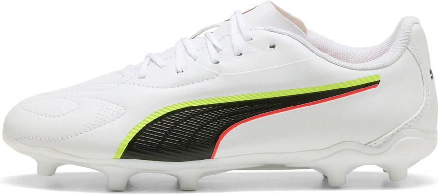 Puma King 20 Play junior voetbalschoenen wit rood geel