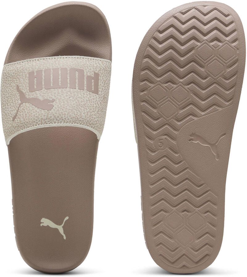 Puma Leadcat 2.0 Topcat leren slippers met stippen beige ecru