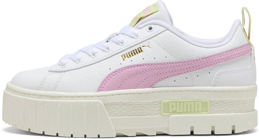 Puma Mayze leren sneakers Lth plateauzool wit roze