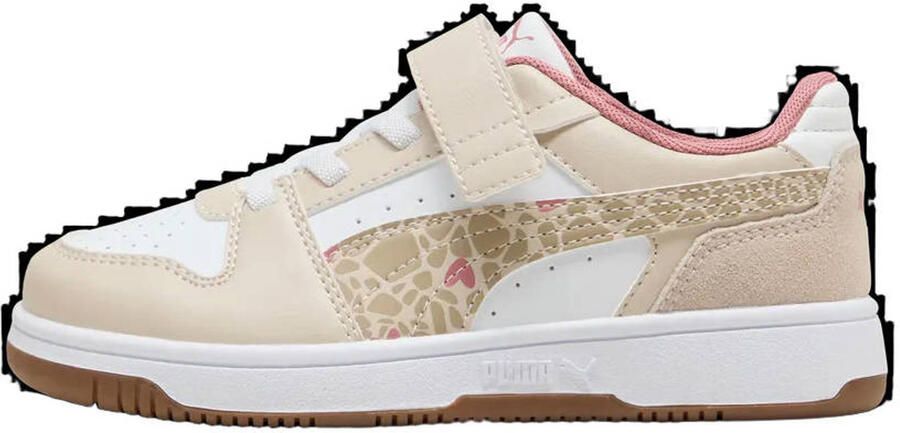 Puma Rebound Slam sneakers met panterprint ecru wit