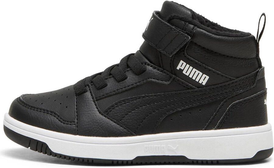Puma Rebound V6 Mid sneaker zwart wit Imitatieleer 36 Sneakers