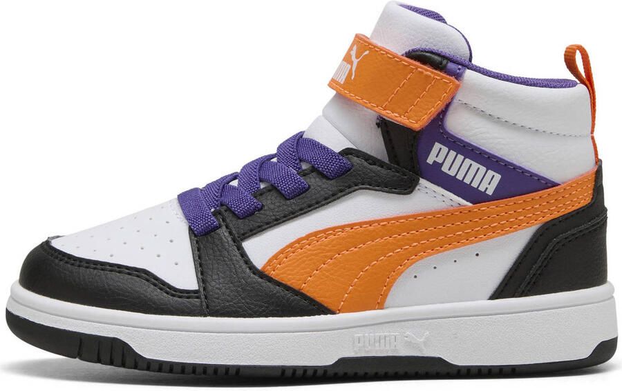 PUMA Rebound V6 Mid AC+ PS Unisex Sneakers White-Orange Glo- Black