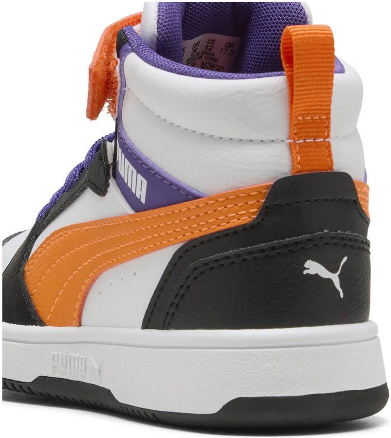 PUMA Rebound V6 Mid AC+ PS Unisex Sneakers White-Orange Glo- Black