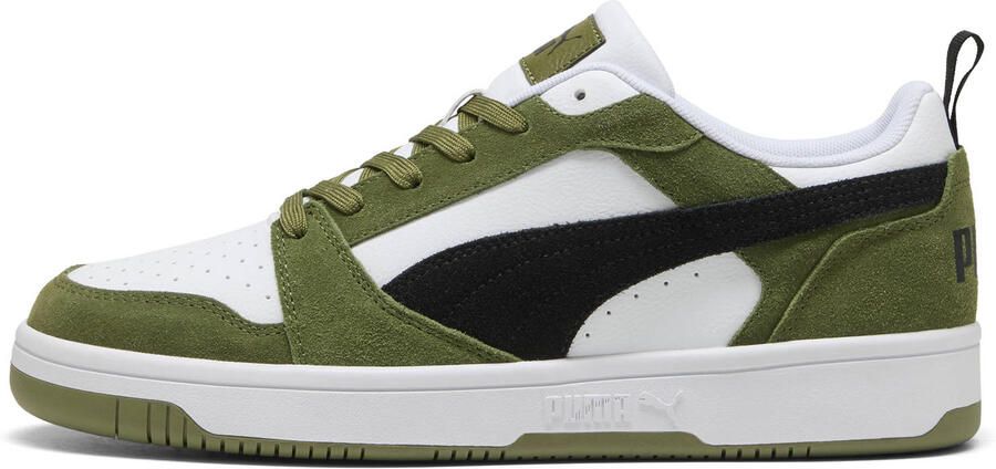 Puma Rebound V6 suede sneakers olijfgroen zwart