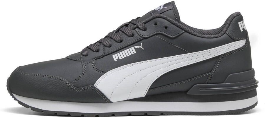 Puma St Runner V4 leren sneakers grijs wit