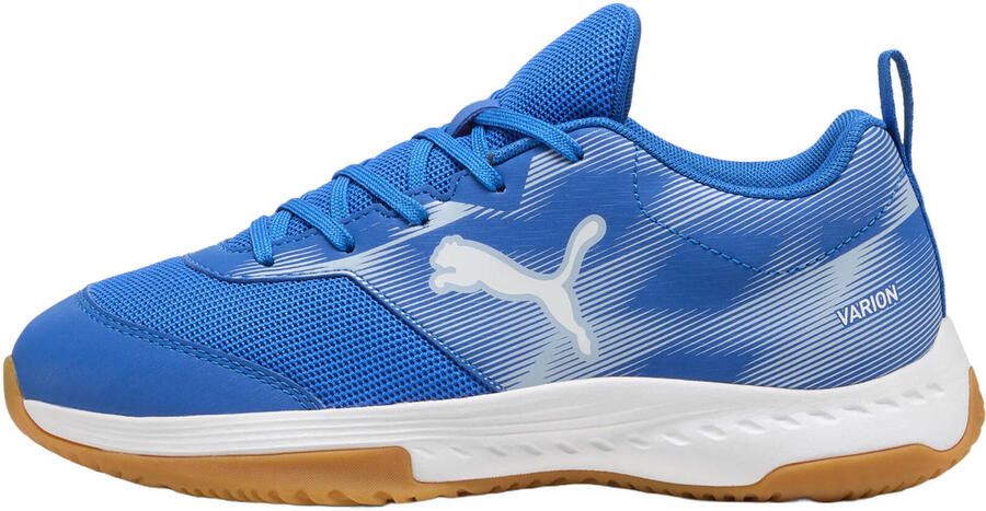 Puma Varion junior imitatieleren voetbalschoenen kobaltblauw wit