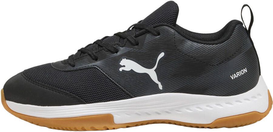 PUMA Varion 3 Jr 109097 01 indoor-schoenen voor kinderen met klittenbandsluiting zwart