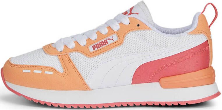 Puma R78 Runner sneakers wit oranje roze Jongens Imitatiesuède Meerkleurig 36