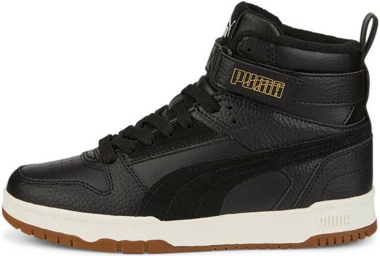 Puma Rebound Game WTR Joy sneakers zwart Jongens Meisjes Imitatieleer Meerkleurig 39