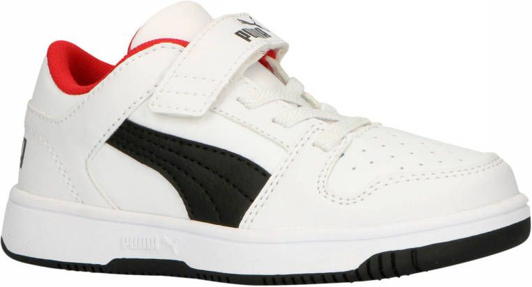 PUMA Rebound Layup Lo SL V Inf Sneakers Kinderen White- Black-High Risk Red - Foto 2