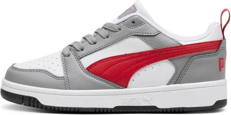 Puma Rebound v6 Low V6 Lo sneakers grijs rood zwart Imitatieleer 35.5