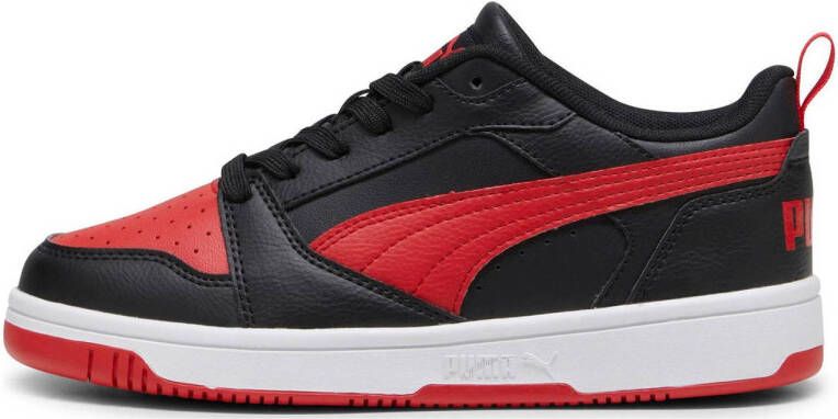 Puma Rebound V6 Lo sneakers zwart rood Imitatieleer Meerkleurig 35.5