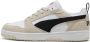 Puma Rebound V6 Low sneakers ecru zwart wit - Thumbnail 1