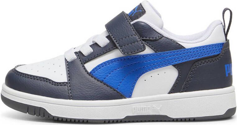 Puma Rebound v6 Low sneakers wit kolbaltblauw grijs Imitatieleer 26
