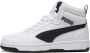 Puma Rebound v6 Mid V6 Mid sneakers lichtgrijs donkerblauw rood Imitatieleer 39 - Thumbnail 1