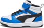 Puma Rebound V6 Mid sneakers wit zwart blauw Jongens Meisjes Imitatieleer 28 - Thumbnail 1