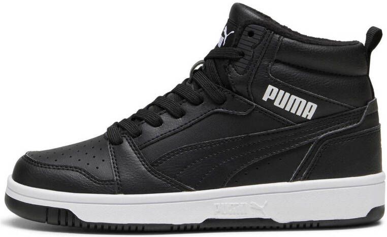 Puma Rebound V6 Mid sneaker zwart wit Jongens Meisjes Imitatieleer 36 Sneakers
