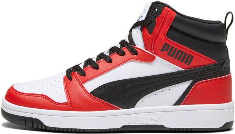 PUMA Rebound v6 Unisex Sneakers White- Black-For All Time Red