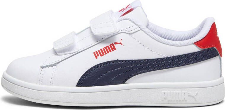 Puma Smash 3.0 sneakers wit donkerblauw rood Imitatieleer 29