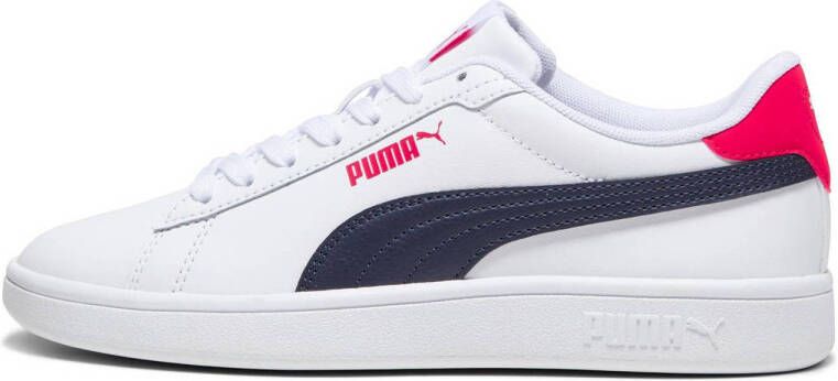Puma Smash 3.0 sneakers wit donkerblauw rood Imitatieleer 35.5