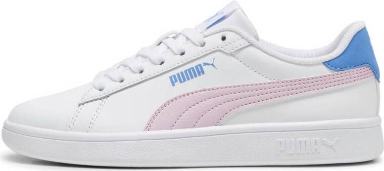 Puma Smash 3.0 sneakers wit lila kobaltblauw Jongens Meisjes Imitatieleer 35.5