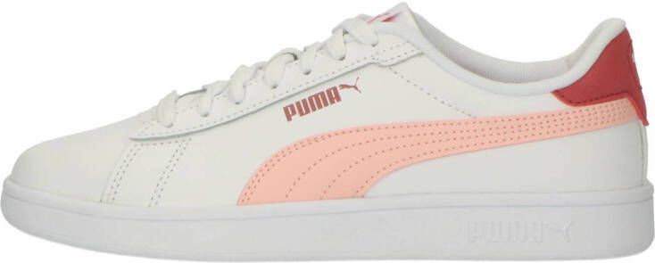 Puma Smash 3.0 sneakers wit roze Jongens Meisjes Imitatieleer Meerkleurig 38