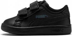 Puma Smash v2 L V Inf leren sneakers zwart