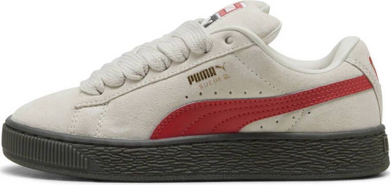 Puma Suede sneakers lichtgrijs rood