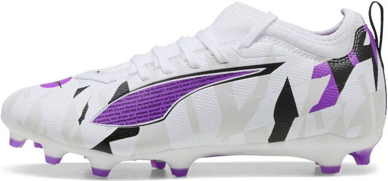 Puma Ultra 5 Match Foverever FG AG Junior voetbalschoenenen wit paars grijs