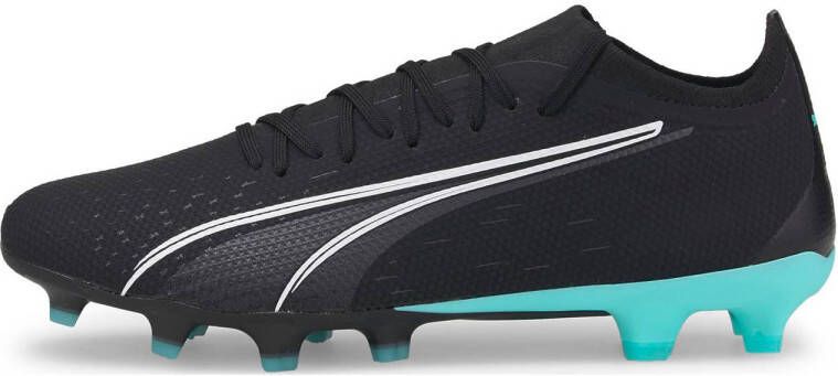 Puma Ultra Match FG AG Sr. voetbalschoenen zwart wit aqua