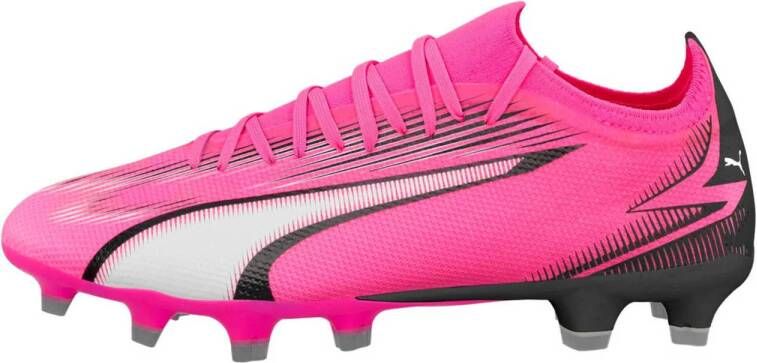 Puma Ultra Match FG AG voetbalschoenen roze wit zwart