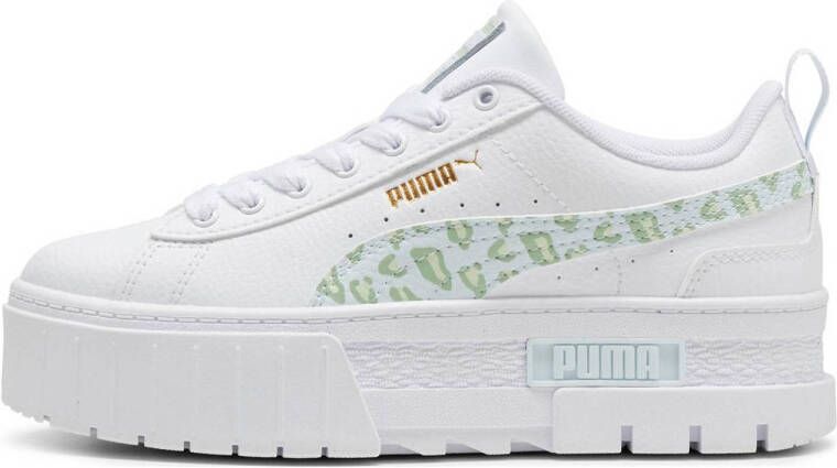 Puma Wild sneakers wit lichtgroen Meisjes Imitatieleer Dierenprint 35.5