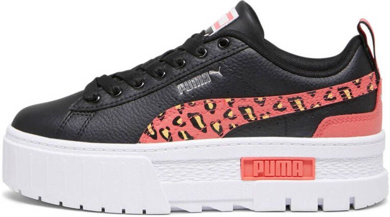 Puma Wild sneakers zwart roze Meisjes Imitatieleer Dierenprint 36