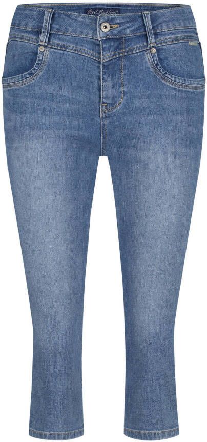 Red Button skinny regular waist broek medium blue denim