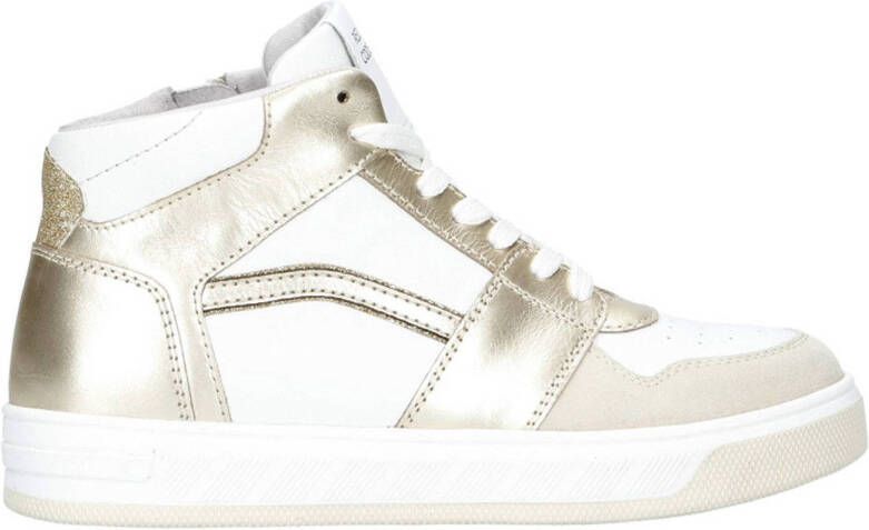 Red Code leren sneakers wit goud