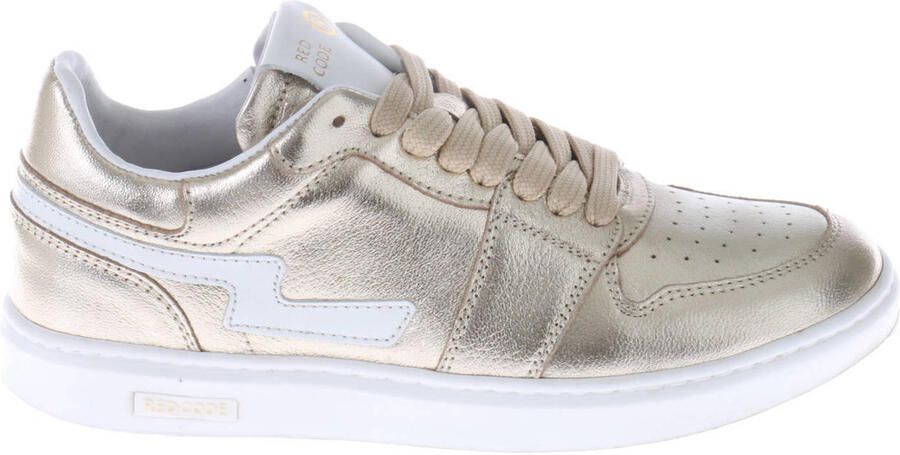 Red Code leren sneakers goud