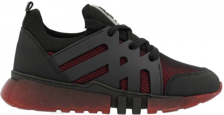 Red Rag 13557 suède sneakers zwart rood