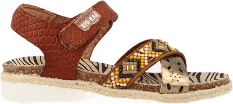 Red Rag 19332 leren sandalen cognac goud