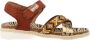 Red Rag 19332 leren sandalen cognac goud - Thumbnail 1