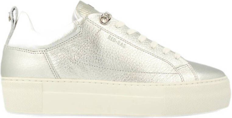 RED-RAG Lage Sneakers Dames 74402 Maat: 40 Materiaal: Leer Kleur: Zilver