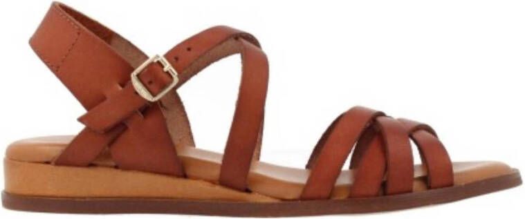 Red Rag leren sandalen cognac