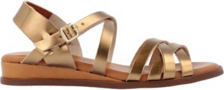 Red Rag leren sandalen goud