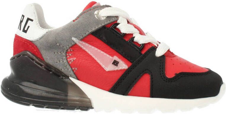 Red Rag leren sneakers rood zwart