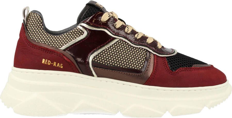 Red Rag chunky suède sneakers bordeaux zwart