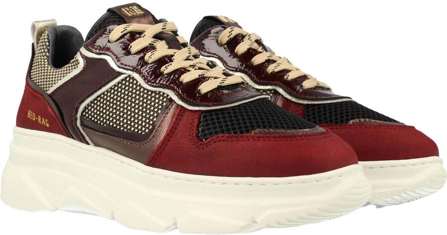 Red Rag chunky suède sneakers bordeaux zwart