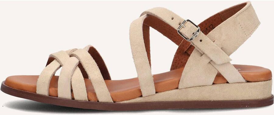 RED-RAG Sandalen Dames 79542 Tiny Wedge Suède Beige - Foto 6