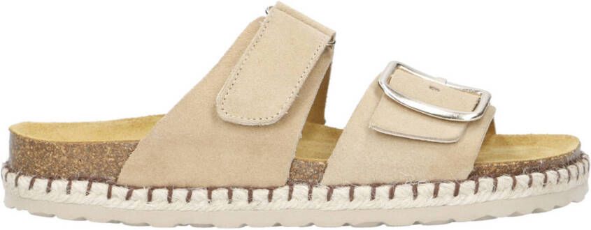 Red Rag suède slippers beige